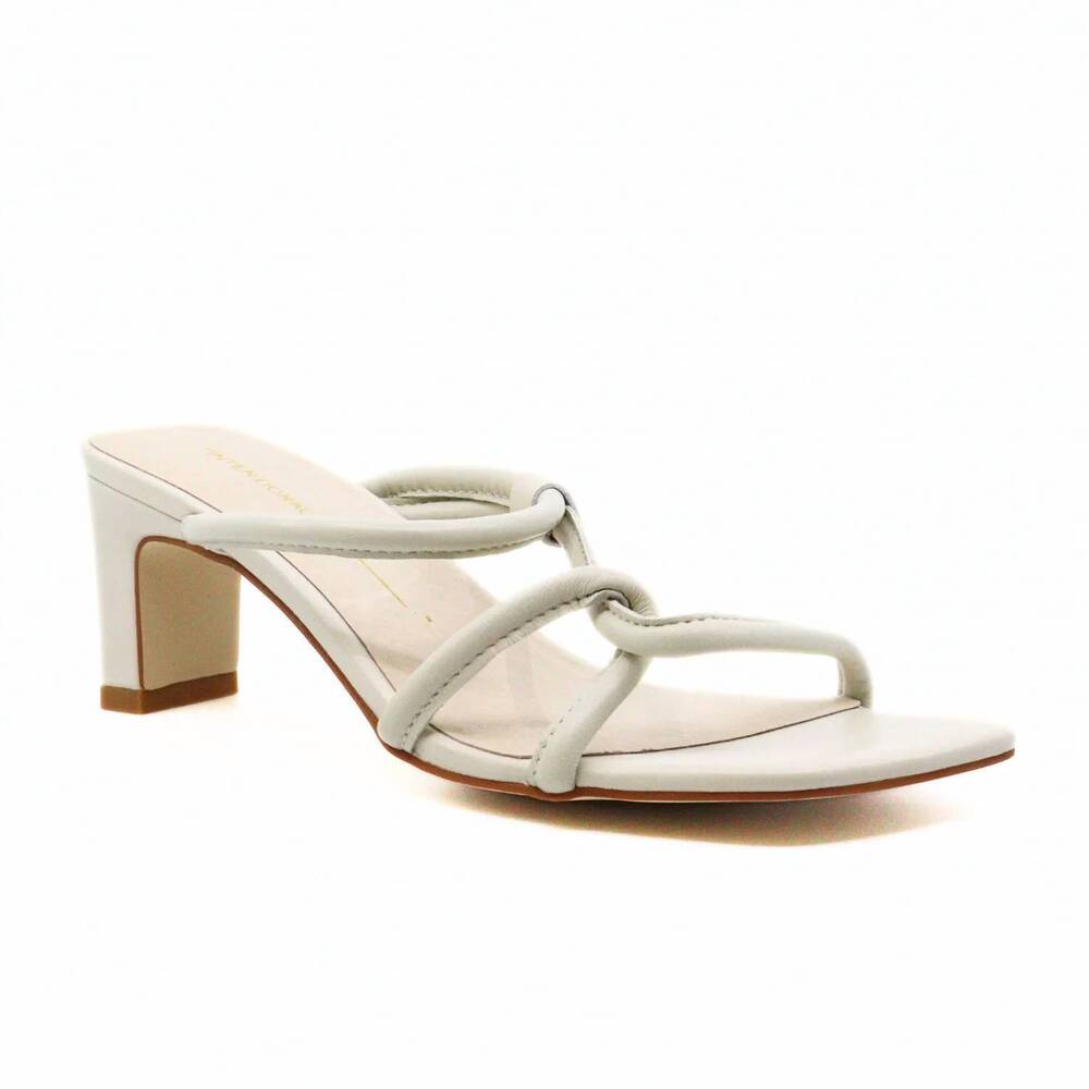 NEW INTENTIONALLY BLANK women's willow heeled sandals in cream